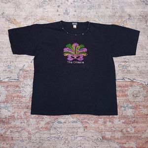 Vintage New Orleans The Orleans Rhinestone Women's Top Size Large